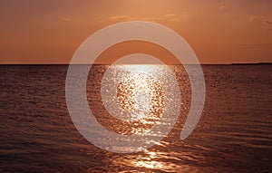 Calm sea sunset