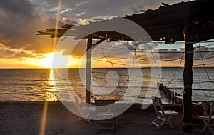 Beach sunset at Holbox Island