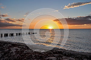 Beach sunset at Holbox Island, Mexico