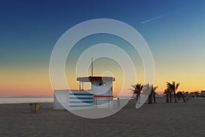 Beach at sunset Narbonne, France