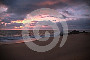 Beach sunset in Sumbe, Angola