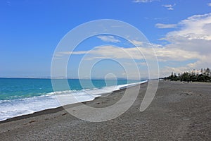 Beach, surf and pacific ocean in Napier