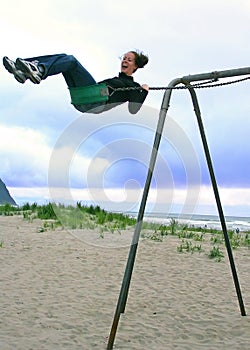 Beach Swinging fun!