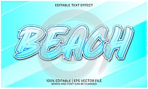Beach text effect wrapped blue color