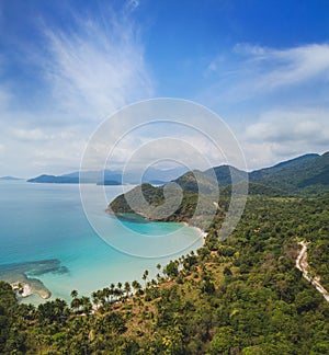 Beach in Thailand Koh Chang island, aerial landscape
