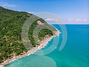 Beach in Thailand top view. Thailand Ko Pha-ngan Bottle Beach