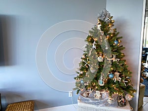 A beach themed decorated christmas tree