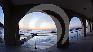 Beach Tidal Swimming Pool Arches Ocean Sunrise