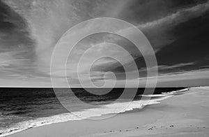 Beach at Todos Santos central Baja California Mexico BCS - black and white