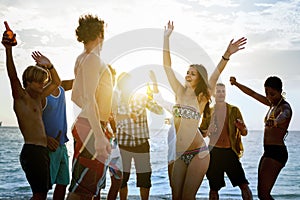 Beach Togetherness Holiday Crowd Friendship Concept