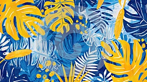 Beach towel pattern with tropical