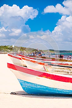 The beach at Tulum on the Mayan Riviera in Mexico