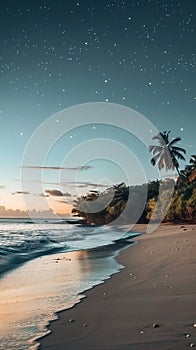 Beach Twilight Stars Appearing