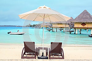 Beach for two on the beach French Polynesia