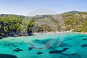 The beach Tzortzi Gialos of Alonissos from drone, Greece