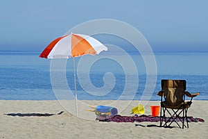 Spiaggia un ombrello 