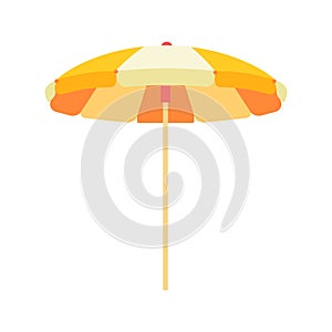 Beach umbrella. Beach set for summer trips. Vacation accessories for sea vacations