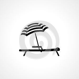 beach umbrella with a bench icon. asd vector icon. beach umbrella with a bench isolated icon