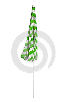 Beach umbrella closed - Green-white striped