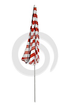 Beach umbrella closed - Red-white striped