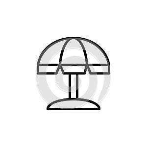 Beach umbrella icon vector illustration. Vector umbrella simple flat line style