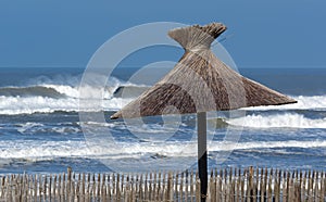 Beach umbrella in Lacanau coast