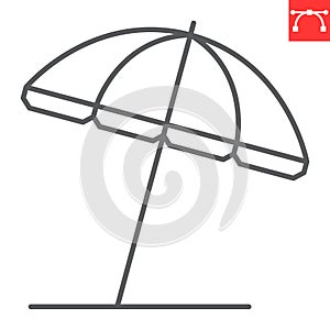 Beach umbrella line icon