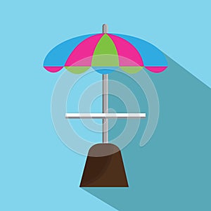 beach umbrella and table. Vector illustration decorative design