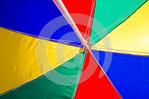 Beach Umbrella undersurface colourful. Trip tropical beah holidays theme wallpaper