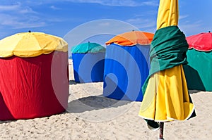 Beach umbrellas, Deauville, Normandy