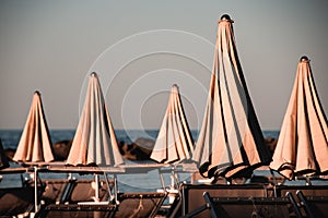 Sunset on the beach, italian Adriatic coast