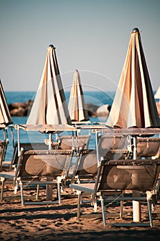 Sunset on the beach, italian Adriatic coast