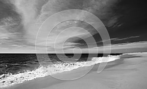 Beach at Todos Santos central Baja California Mexico BCS - black and white