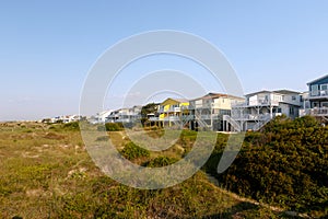 Beach vacation houses on the Atlantic Ocean