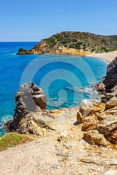 Beach at Vai with beautiful palm forest on east Crete