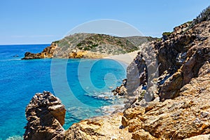 Beach at Vai with beautiful palm forest on east Crete