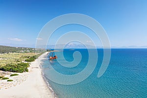 The beach Valtaki or Glyfada near Gytheio in Lakonia, Greece photo