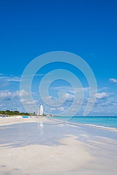 The beach of Varadero in Cuba on a summer day