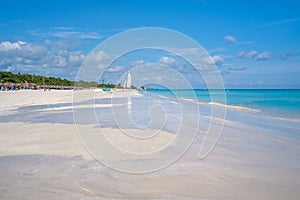 The beach of Varadero in Cuba on a sunny summer day