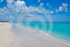 The beach of Varadero in Cuba on a sunny summer day