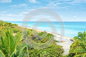 The beach of Varadero in Cuba on sunny summer day