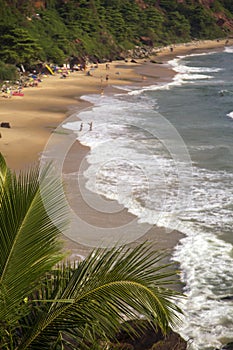 Beach in Varkala in Kerala state, India