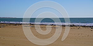 Beach in vendee atlantic french coast in west France in web header panorama