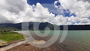 Beach view cloud sky mountain