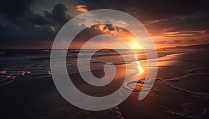 Beach view with dreamy vibes and mesmerizing sunset and ocean in the background