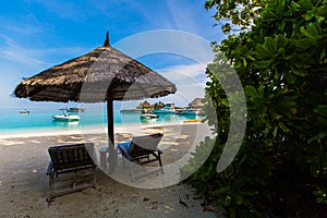 Beach view at Four Seasons Resort Maldives at Kuda Huraa