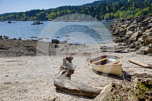 Beach view from Ganges Harbour in Salt Spring Island, BC