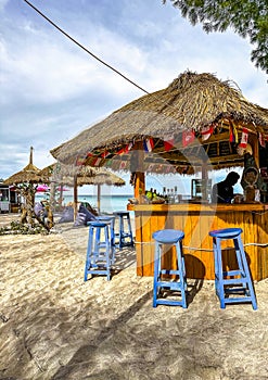 Beach view of Gili Trawangan beach in Lombok, Indonesia