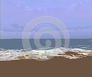 Beach View Illustration Theme Art