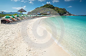 Beach view of Nang Yuan island of Koh Tao island Thailand